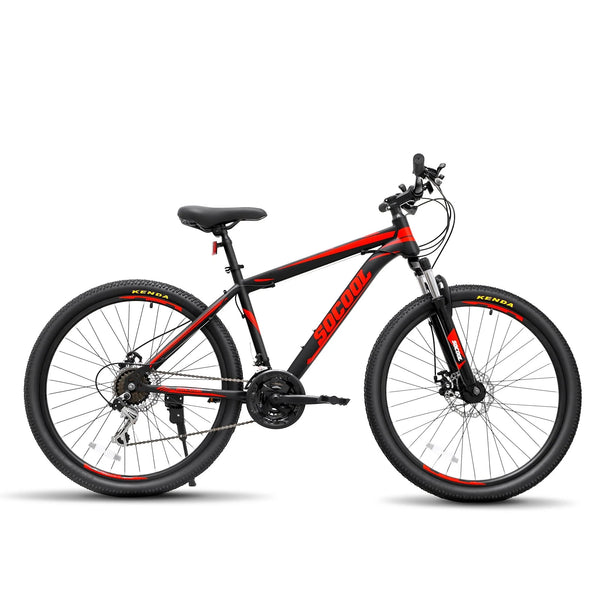 26" MTB Mountain Bike, Hardtail Bicycle for Mens Womens, Suspension Fork and Dual Disc Brake, 17" Frame, Stainless Steel Frame, 21 Speed Shimano