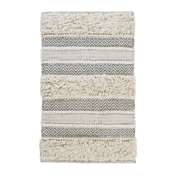 INK+IVY Asher Woven Texture Stripe Bath Rug - Grey